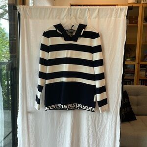 Frank Lyman Design Collection - size 8 - Navy/soft white stripped hoody